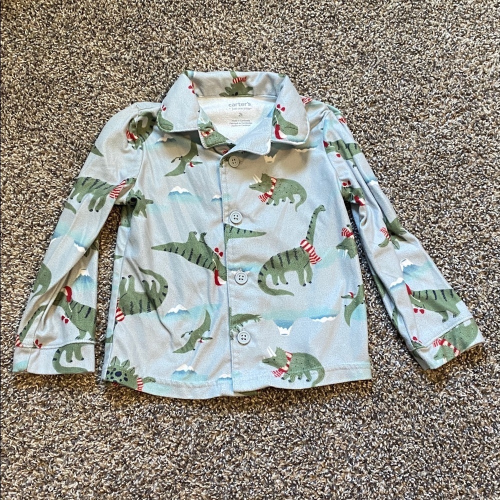 Fleece Dino Christmas Pajamas - Picture 3 of 7